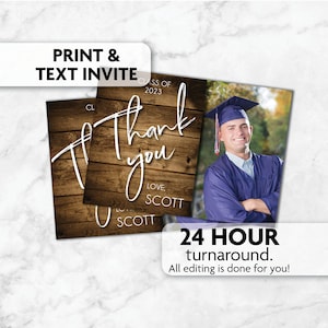Obrigado de formatura | Impressão, texto ou convite por e-mail | Turma de 2023 | Rústico