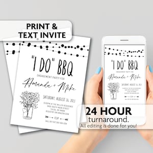 I Do BBQ Engagement Party Invitations | Print, Text or Email Invite