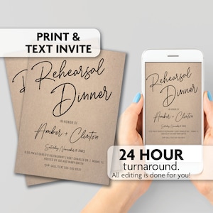 Rehearsal Dinner Invitations | Print, Text or Email Invite