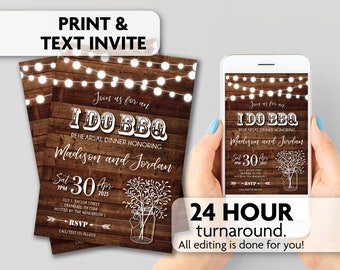 I Do BBQ Rehearsal Dinner Invitation | Print, Text or Email Invite