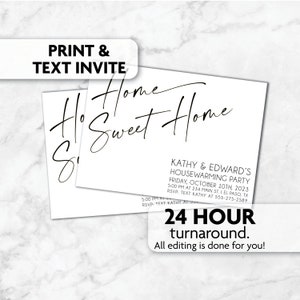Home Sweet Home Housewarming Invitation | Print, Text or Email Invite