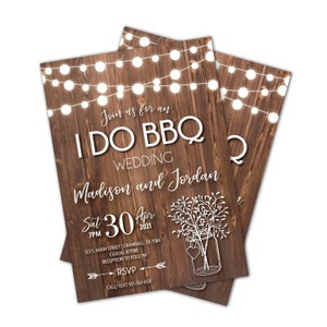 I Do BBQ Rustic Wedding Invitation | Print, Text or Email Invite - Etsy