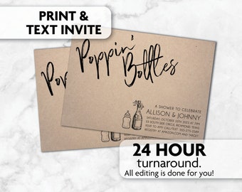 Poppin' Bottles Baby Shower Invitation | Print, Text or Email Invite