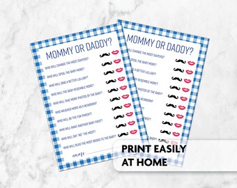 Guess Who Mom or Dad? | Baby Shower Games | Instant Download  | Printable