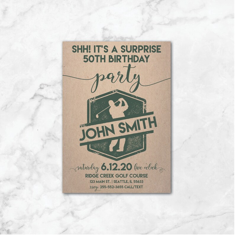 Golf Birthday Invitation Golfing Birthday Invites Top Golf | Etsy