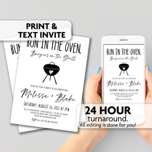 Bun in the Oven Baby Shower Invitation | Print, Text or Email Invite