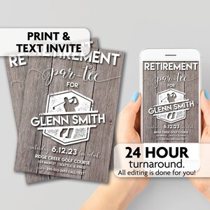 Golf Theme Retirement Invitation | Print, Text or Email Invite