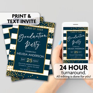 Graduation Party Invitation | Print, Text or Email Invite | Class of 2023
