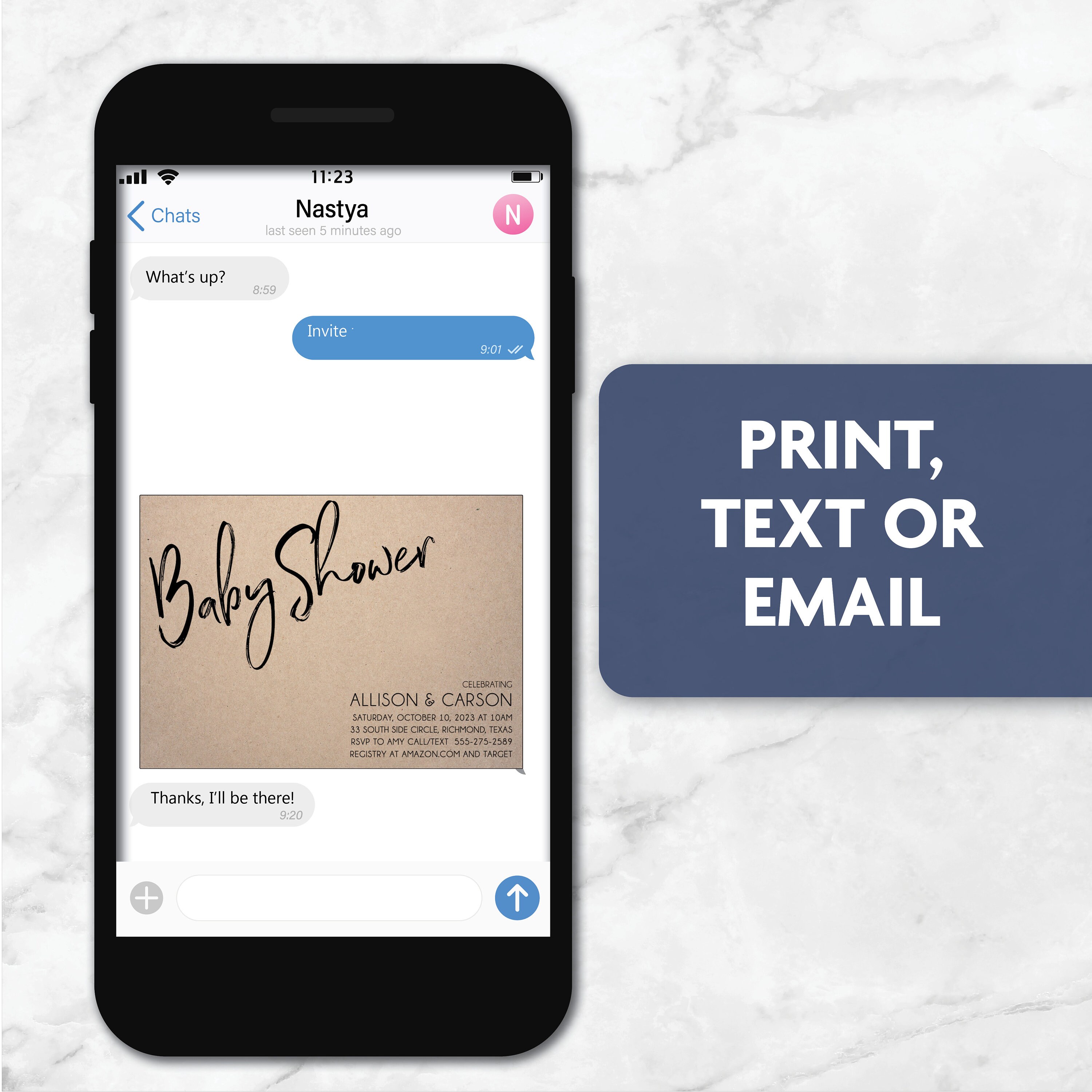 Baby Shower Invites | Modern | Print, Text or Email Invite - Etsy