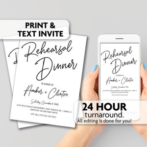 Rehearsal Dinner Invitations | Print, Text or Email Invite