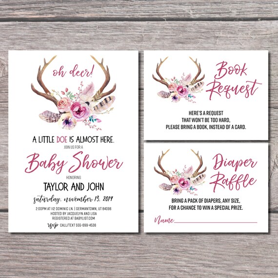 oh deer baby shower invites