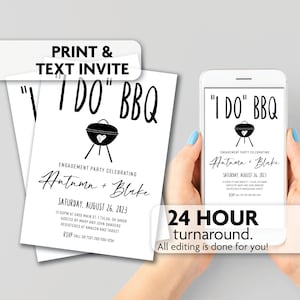 I Do BBQ Engagement Party Invitations | Print, Text or Email Invite