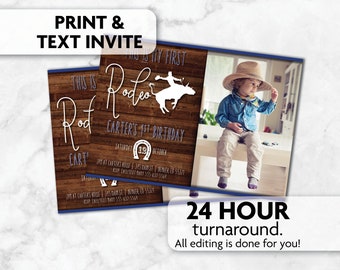 Cowboy Birthday Invitation | My First Rodeo | ANY Age