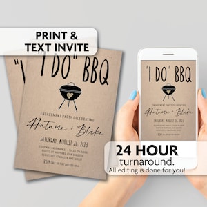 I Do BBQ Engagement Party Invitations | Print, Text or Email Invite