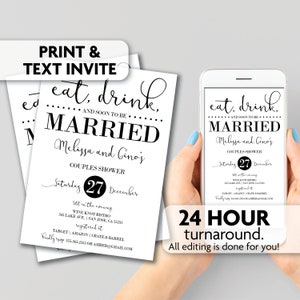 Shower Invitations | Eat, Drink and Soon to be Married
