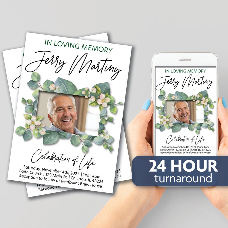 Memorial Card Celebration of Life Funeral Card Etsy