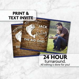 Birthday Fishing  Invitation | Reeling in the Big One | ANY Age | Print, Text or Email Invite