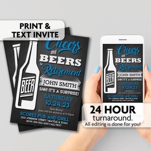 Cheers and Beers to Retirement | Print, Text or Email Invite