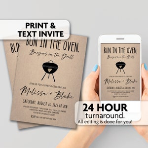 Bun in the Oven Baby Shower Invitation | Print, Text or Email Invite