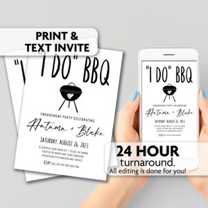 I Do BBQ Engagement Party Invitations | Print, Text or Email Invite