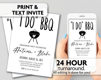 I Do BBQ Engagement Party Invitations | Print, Text or Email Invite