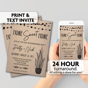 Home Sweet Home Housewarming Invitation | Print, Text or Email Invite