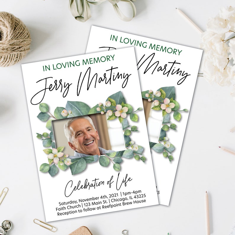 Memorial Card Celebration of Life Funeral Card Etsy