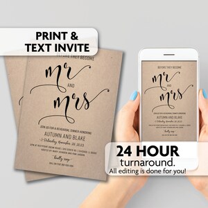 Rehearsal Dinner Invitations | Before They Become Mr & Mrs | Print, Text or Email Invite