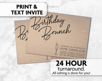 Birthday Brunch Invitation | ANY Age | Print, Text or Email Invite
