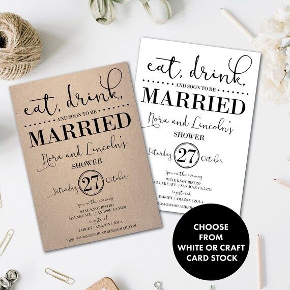 Couples Shower Invitations Couples Shower Invites Eat Etsy
