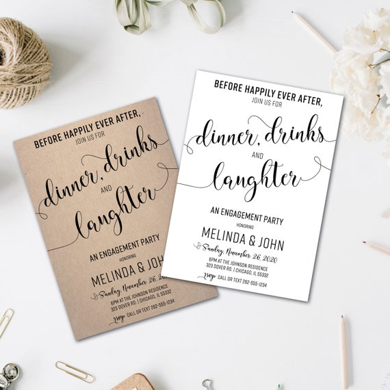 Engagement Invitation Before Happily Ever After Dinner | Etsy