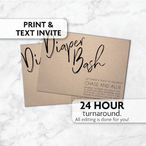 Diaper Bash Shower Invites | Modern | Print, Text or Email Invite