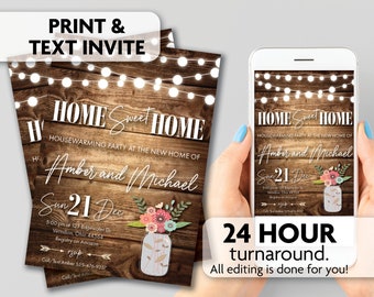 Home Sweet Home Housewarming Invitation | Print, Text or Email Invite
