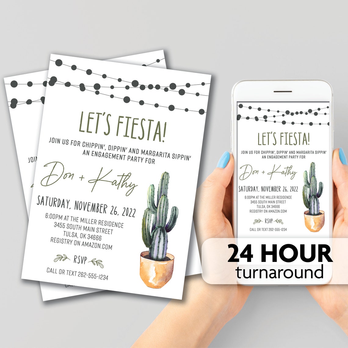 Let's Fiesta Engagement Party Invitations Etsy