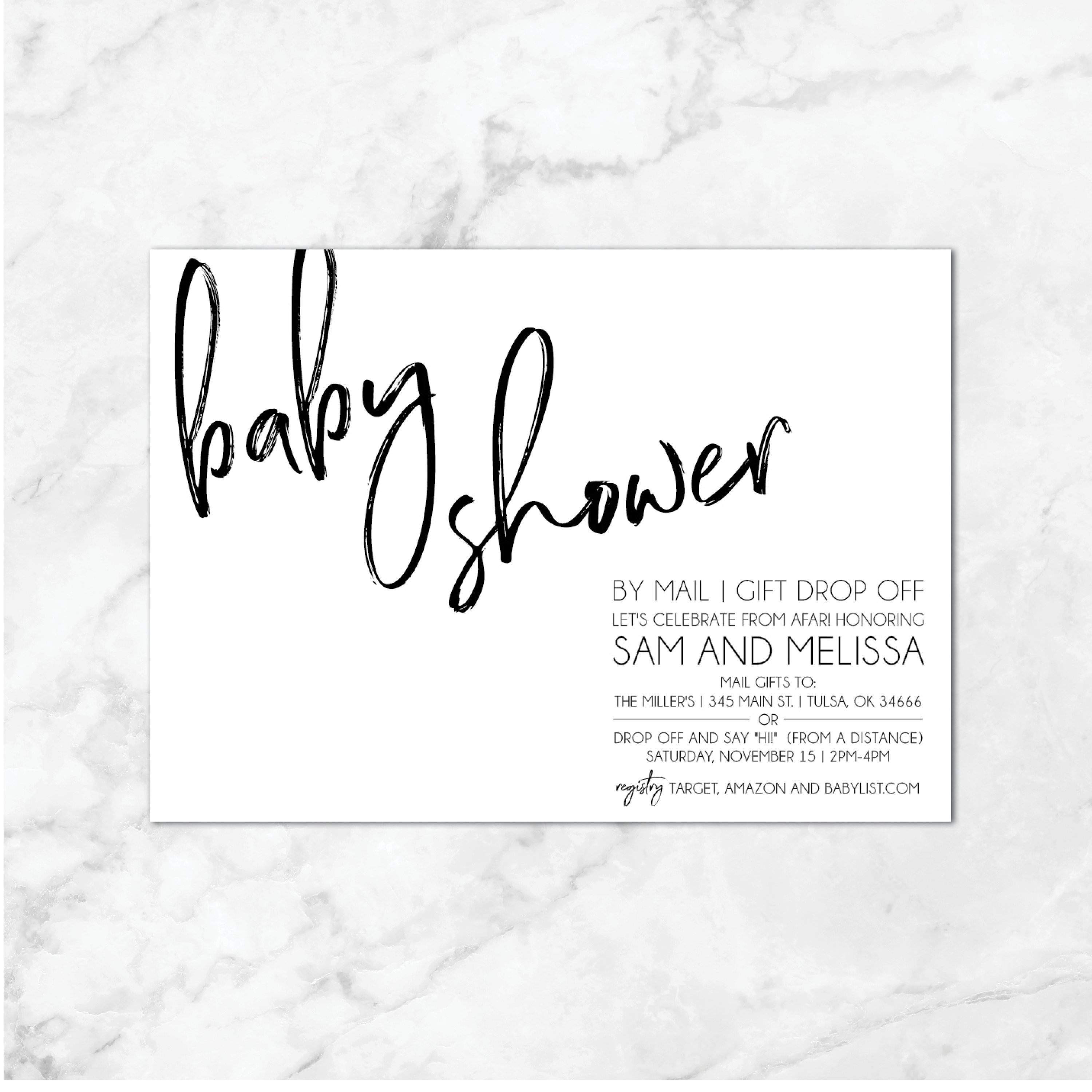 Baby Shower By Mail Gift Drop Off Virtual Drive By Baby Etsy