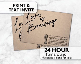 Love is Brewing Shower Invitations | Print, Text or Email Invite