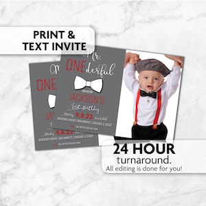 Mr. ONEderful Birthday Invitation | Print, Text or Email Invite