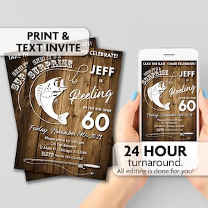 Fishing Theme Birthday Invitation | ANY Age | Print, Text or Email Invite