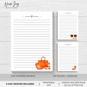 Eleganter Notizblock | Sofort-Download | 5x7 Zoll | Druckbar | NJ 011