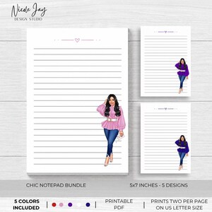 Eleganter Notizblock | Sofort-Download | 5x7 Zoll | Druckbar | NJ 082_003
