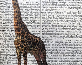 Giraffe Dictionary Art Print