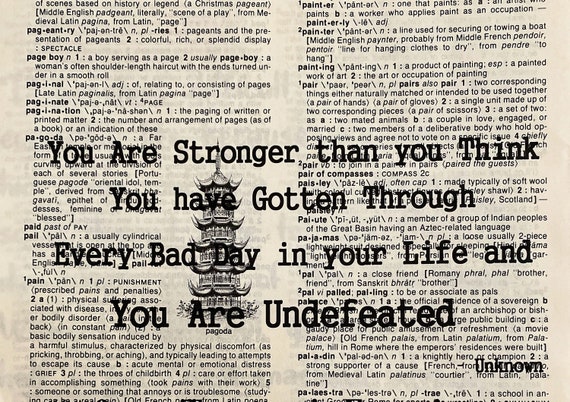 You Are Stronger Than You Think Dictionary Print 