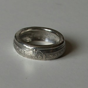 Sterling silver one shilling coin ring image 3