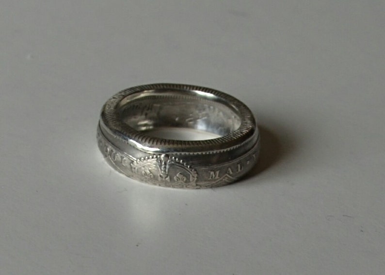 Sterling silver one shilling coin ring image 3
