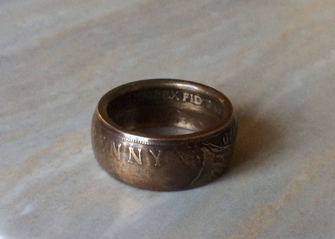 Old British One Penny Coin Ring With Antique Petina - Etsy UK