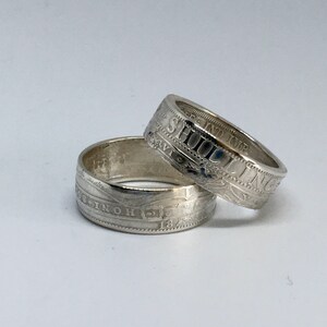 Sterling silver one shilling coin ring image 2