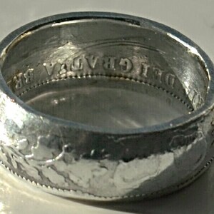 Sterling silver one shilling coin ring image 8