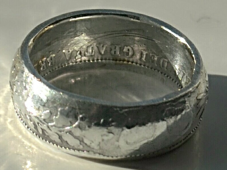 Sterling silver one shilling coin ring image 8