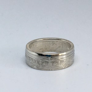 Sterling silver one shilling coin ring image 7