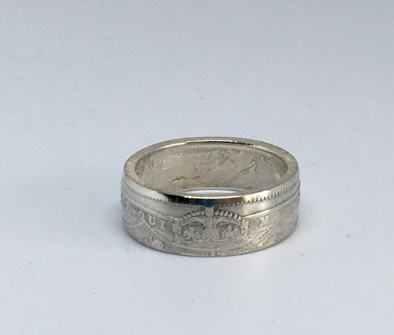 Sterling silver one shilling coin ring image 7